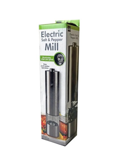 Kole Imports SALTPEPRGRND Stainless Steel Battery-Operated Salt and Pepper Grinder