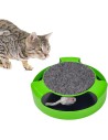 Kole Imports - 2-in-1 Cat Spinning Toy Exercise and Scratcher with a Durable Felt Pad - Green
