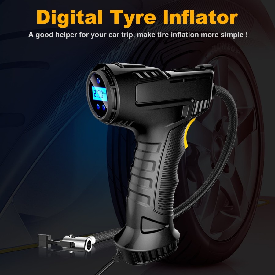 LabTEC Cordless Tire Inflator Portable Air Compressor with Digital Pressure Gauge, 150PSI Auto Off Electric Wireless Pump for
