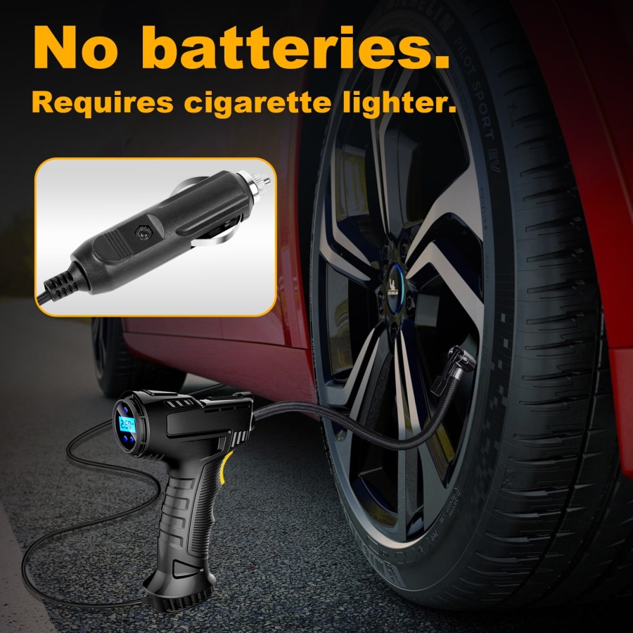 LabTEC Cordless Tire Inflator Portable Air Compressor with Digital Pressure Gauge, 150PSI Auto Off Electric Wireless Pump for