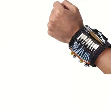 Super Strong Magnetic Wristband for Tools - Ideal for Screws, Nails, Bolts & Drill Bits - Unique Support Design - Perfect Gift