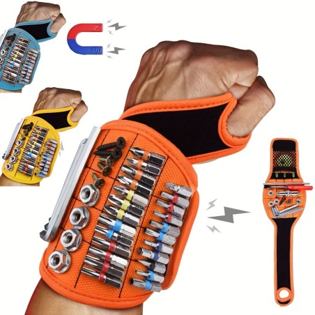 Magnetic Wrist with Magnetic Tool Holder & Tool-Free Magnetic Attachment - Heavy-Duty Fabric with Electricians, DIY, Car Repair,