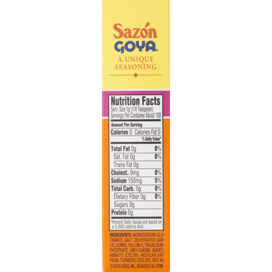 Goya Sazon Con Azafran Seasoning, 3.52 Oz